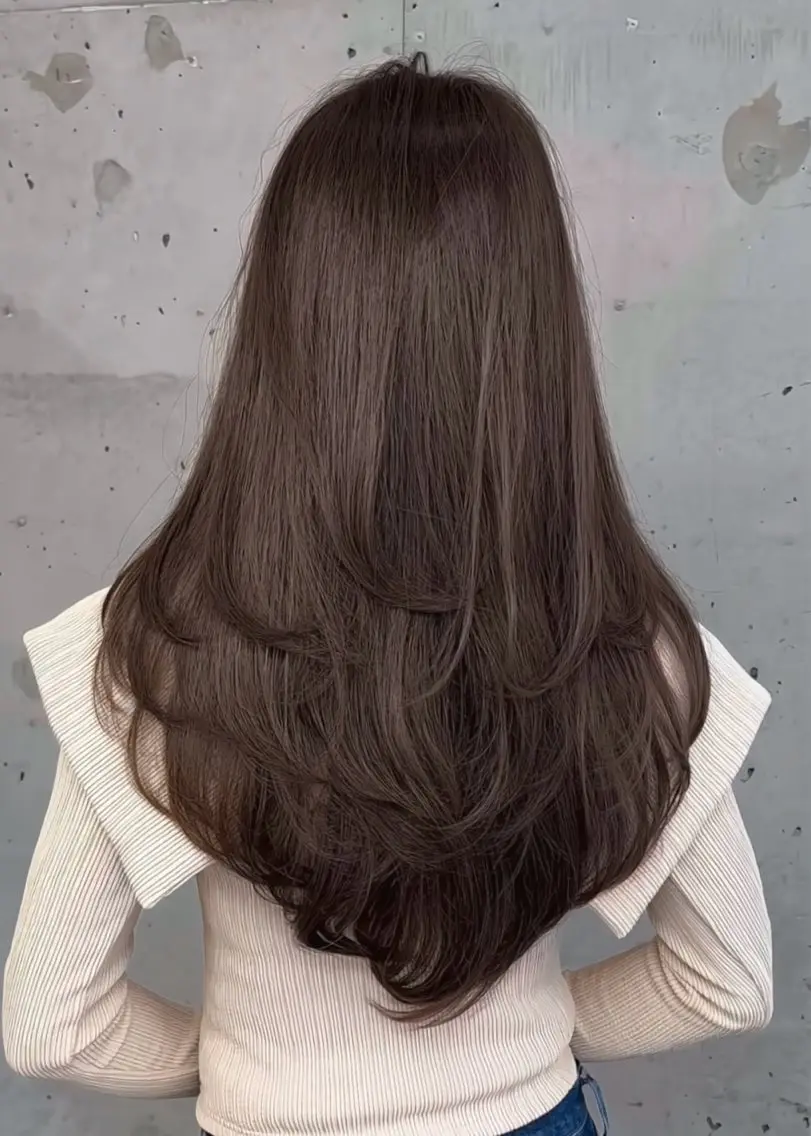 セミロング カット ヘアカラー ✨ブリーチなし✨ 🫧透明感カラー🫧のヘアスタイル