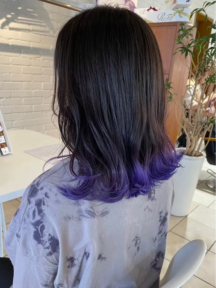 セミロング カラー 💫レイヤーカット 💫ブリーチ💫サキのヘアスタイル