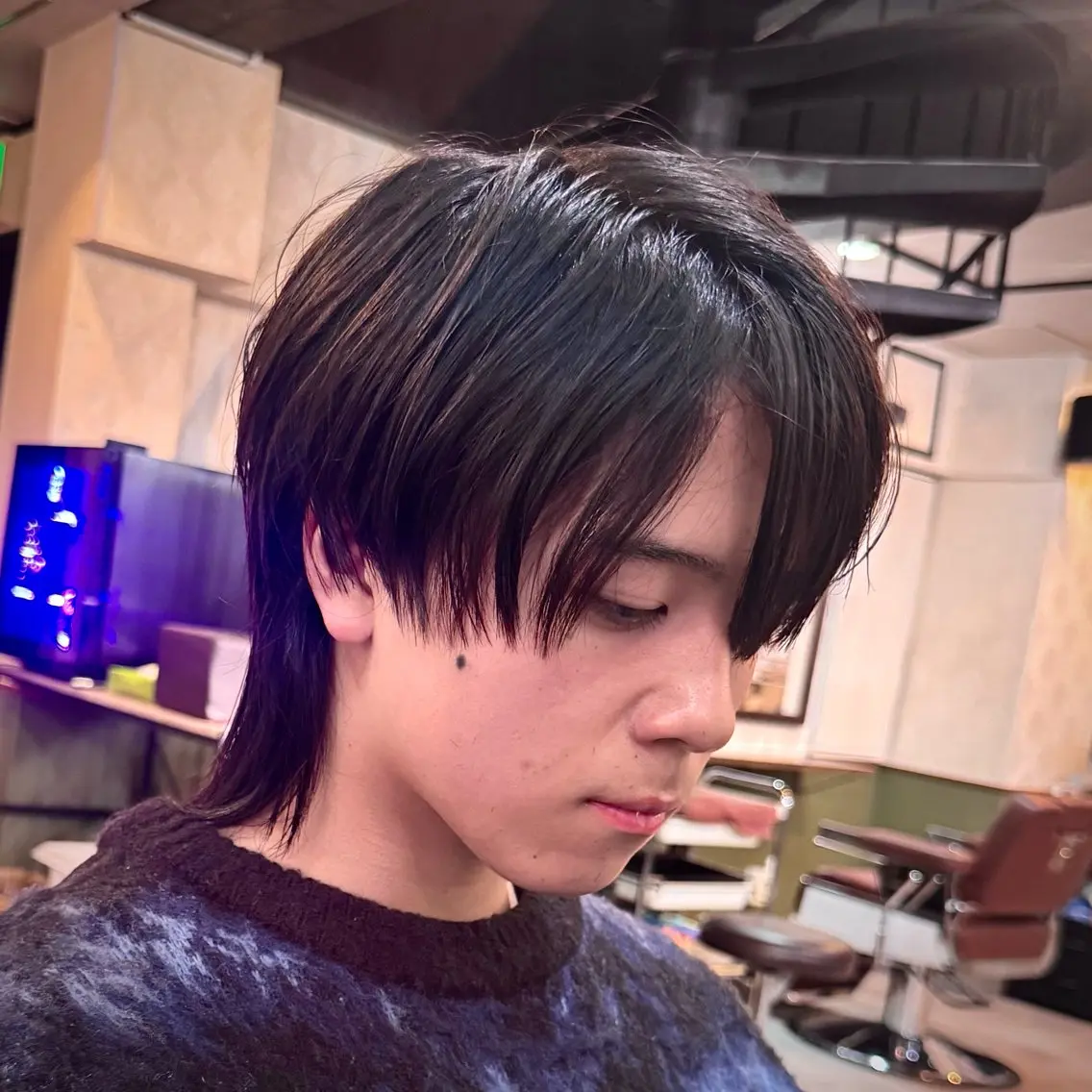 ショート メンズ メンズウルフカット シースルーバング ウルフカット カット 立川メンズカット/ メンズパーマ💈三上のヘアスタイル