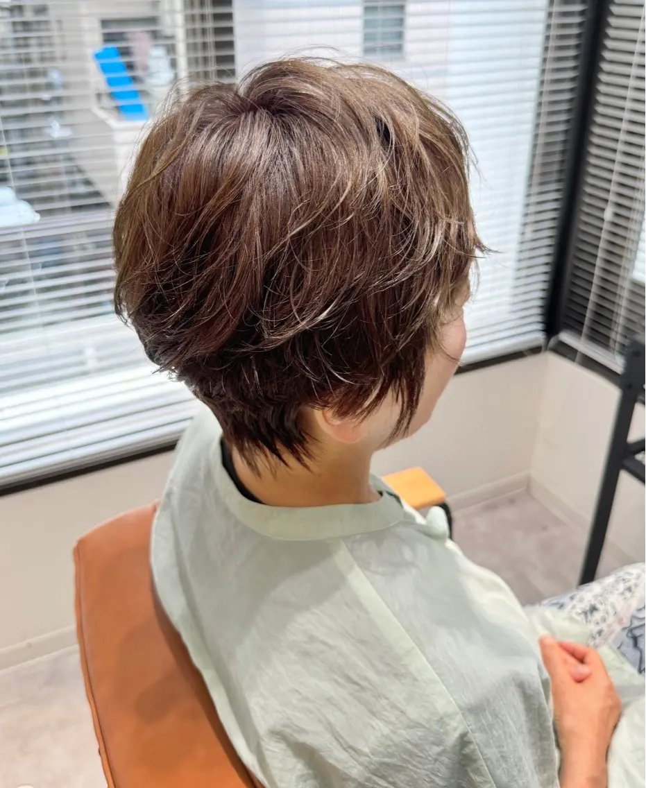 ショート カラー パーマ ハイライトカラー ハイライト 髪質改善 ショートヘア カット パーマ トリートメント 内藤　宏紀 tidasmileのヘアスタイル