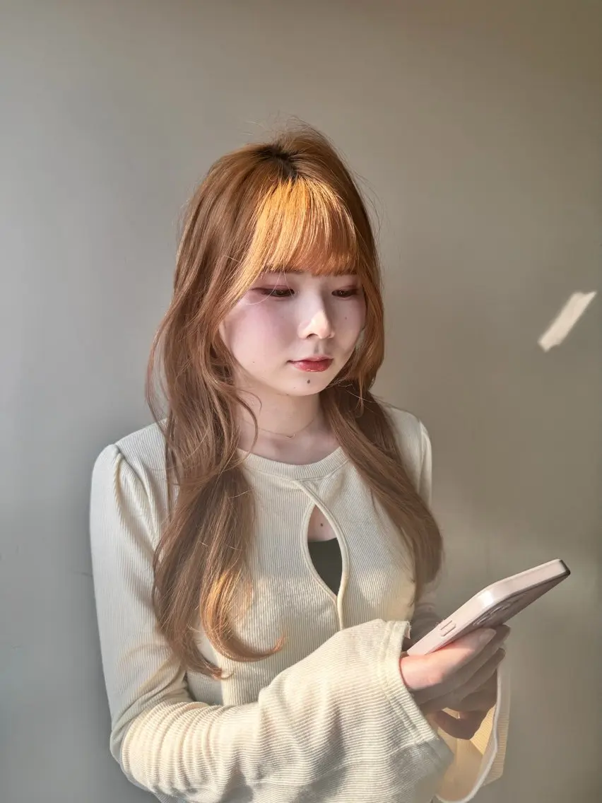 ロング ヘアアレンジ 髪質改善 ロング 似合わせカット トリートメント レイヤー/顔周り 透明感カラー🥂のヘアスタイル