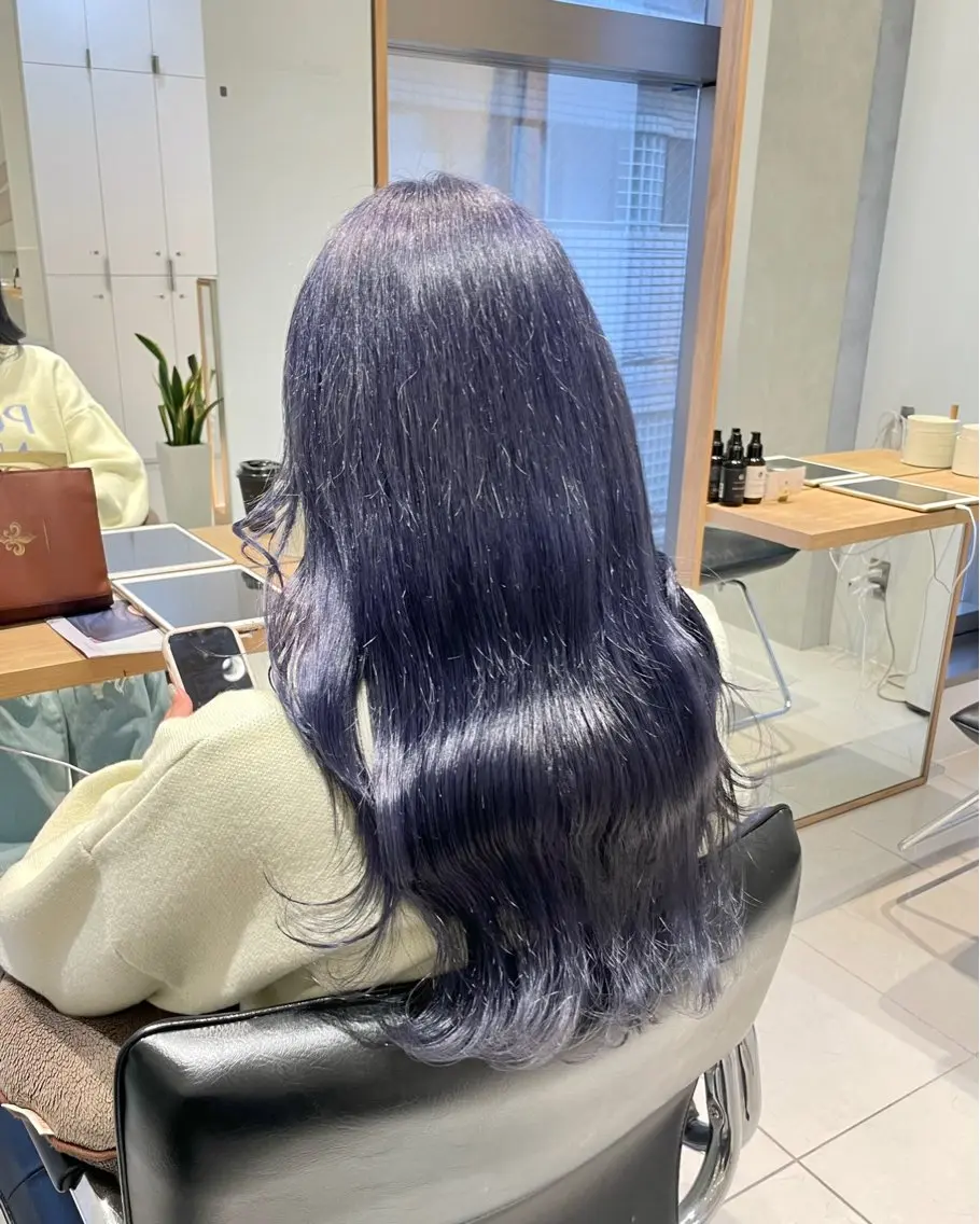 ロング カラー ベージュカラー ホワイトベージュ ヘアカラー トリートメント ツヤ髪/透け感ヘア 💎Nokaのヘアスタイル