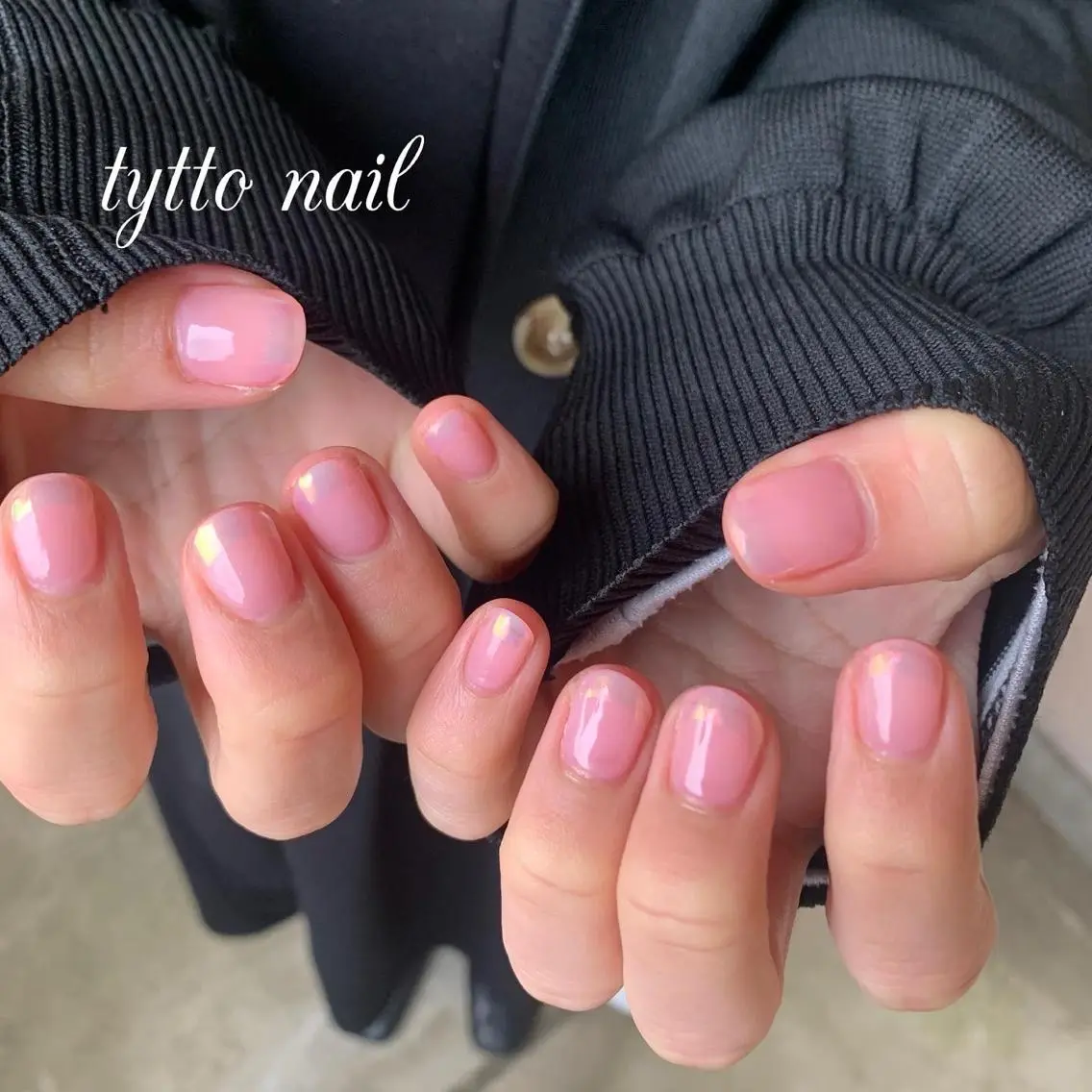ネイル オーロラネイル フレンチネイル 韓国ネイル ピンク 春ネイル tytto nail ❤︎‪‪eri‪‪のネイルデザイン