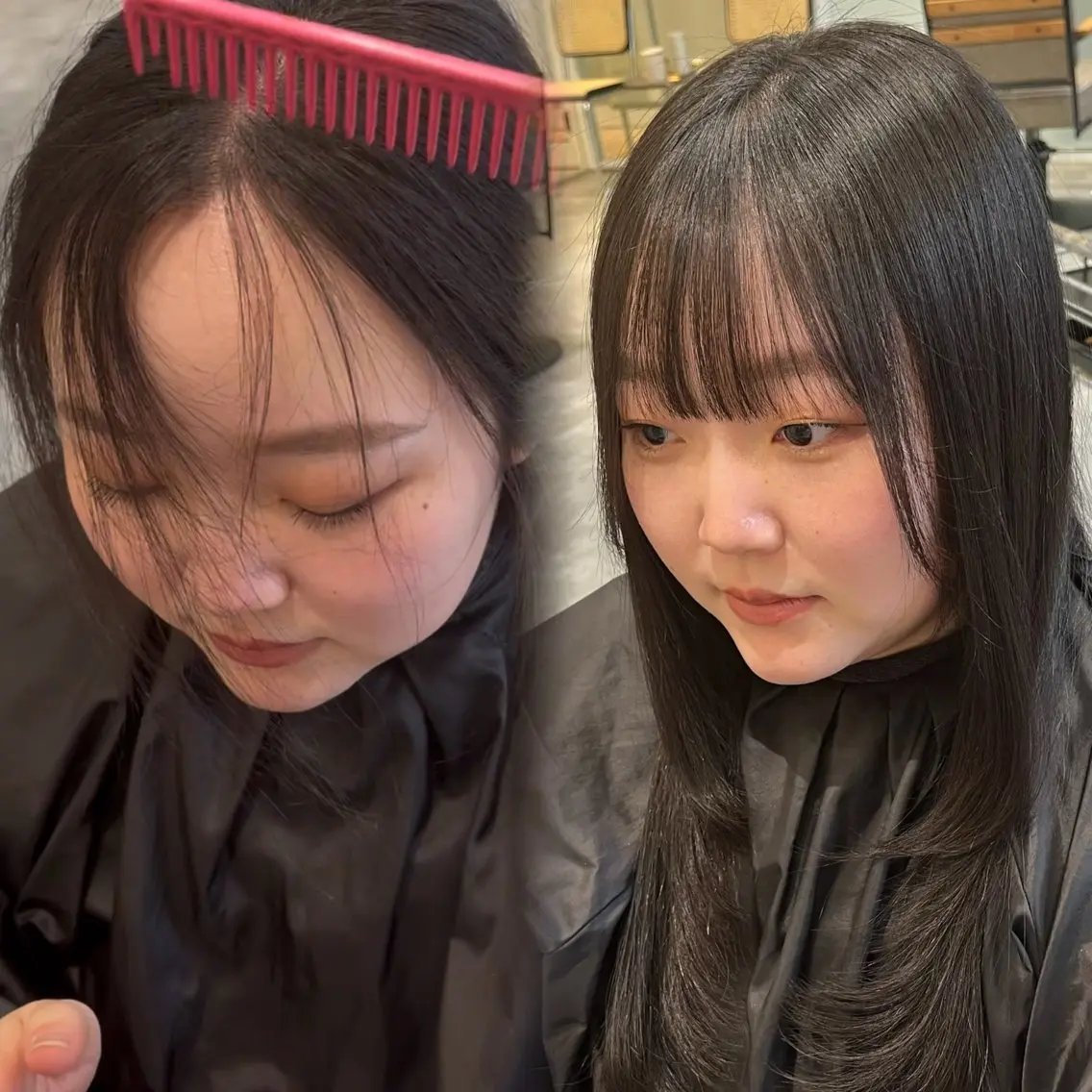 【前髪のお悩み解決🪽】生えグセ、浮きグセ解消クロスパーマ＋似合わせカットの写真