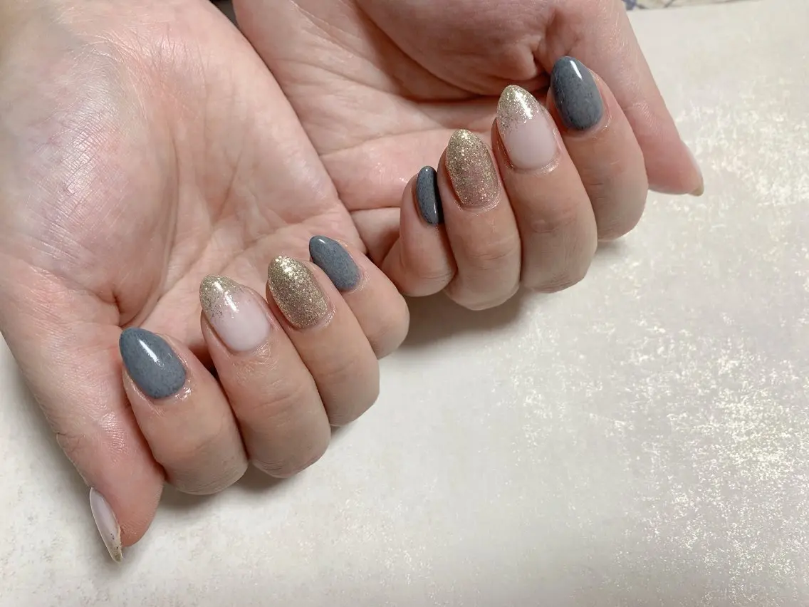 ネイル ジェルネイル 韓国ネイル ラメ(グリッター) メンズネイル パラジェル kiki nail たまプラーザのネイルデザイン