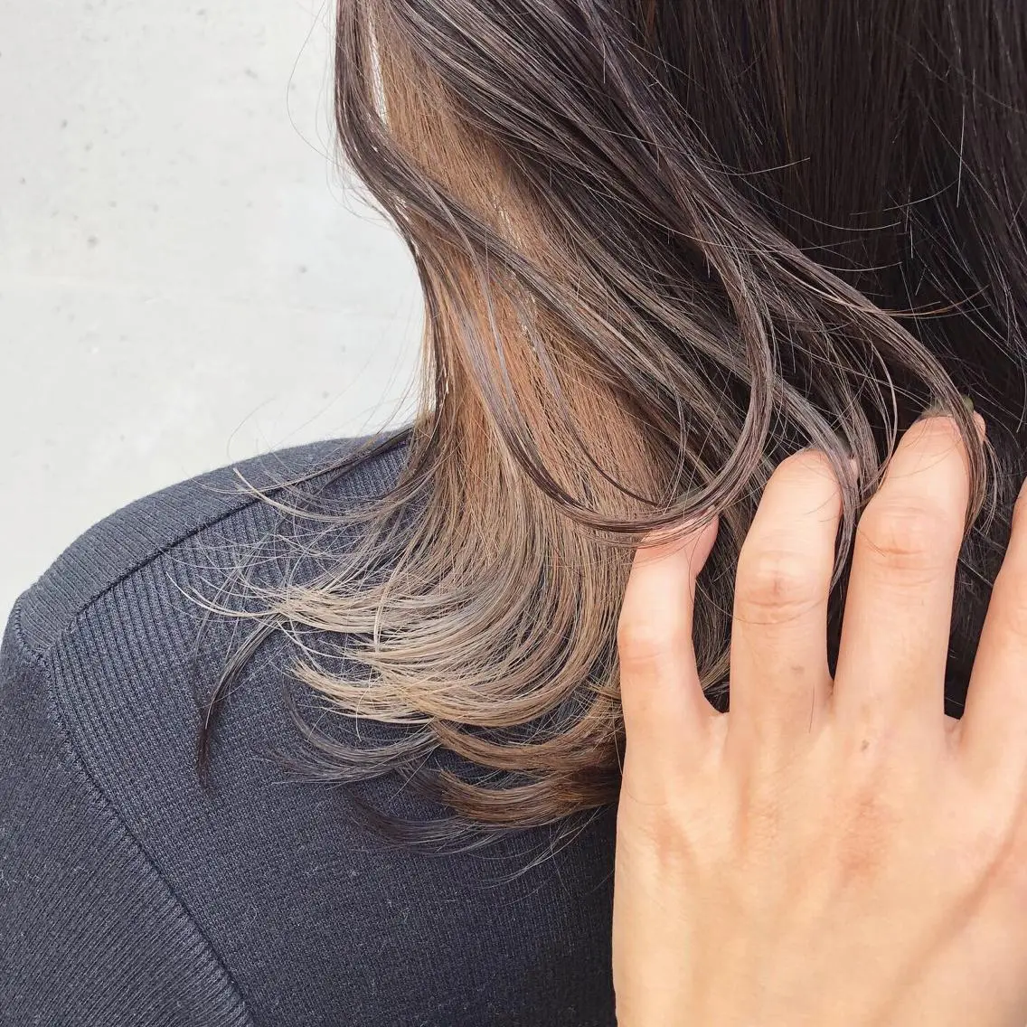 セミロング カラー ヘアアレンジ ベージュカラー グレージュ インナーカラー オレンジ オレンジベージュ カット ヘアカラー トリートメント 酸性縮毛矯正🧴韓国 レイヤー/髪質改善のヘアスタイル