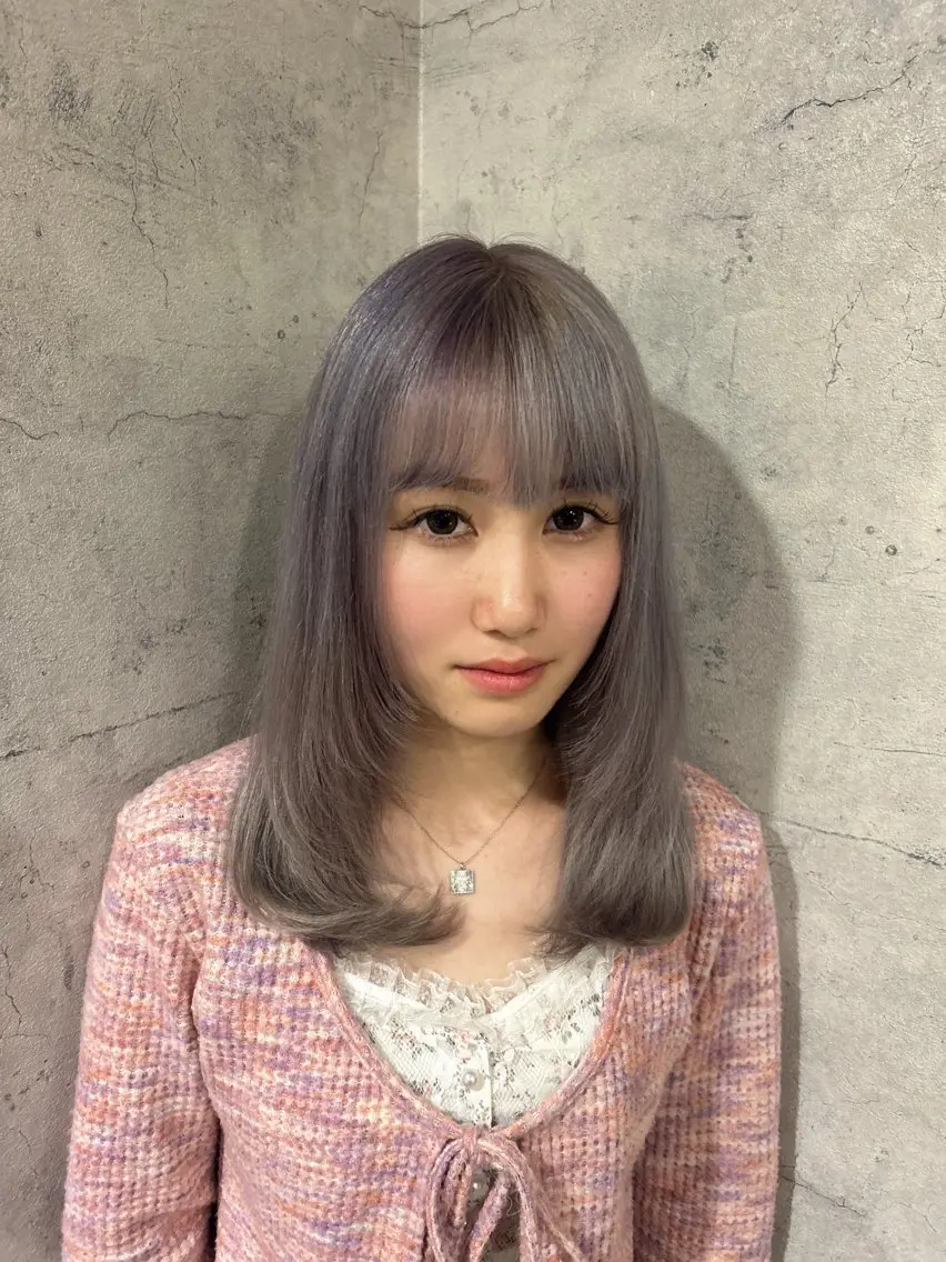 セミロング カラー カット ヘアカラー ブリーチ/エクステ/ 新宿/アリルのヘアスタイル