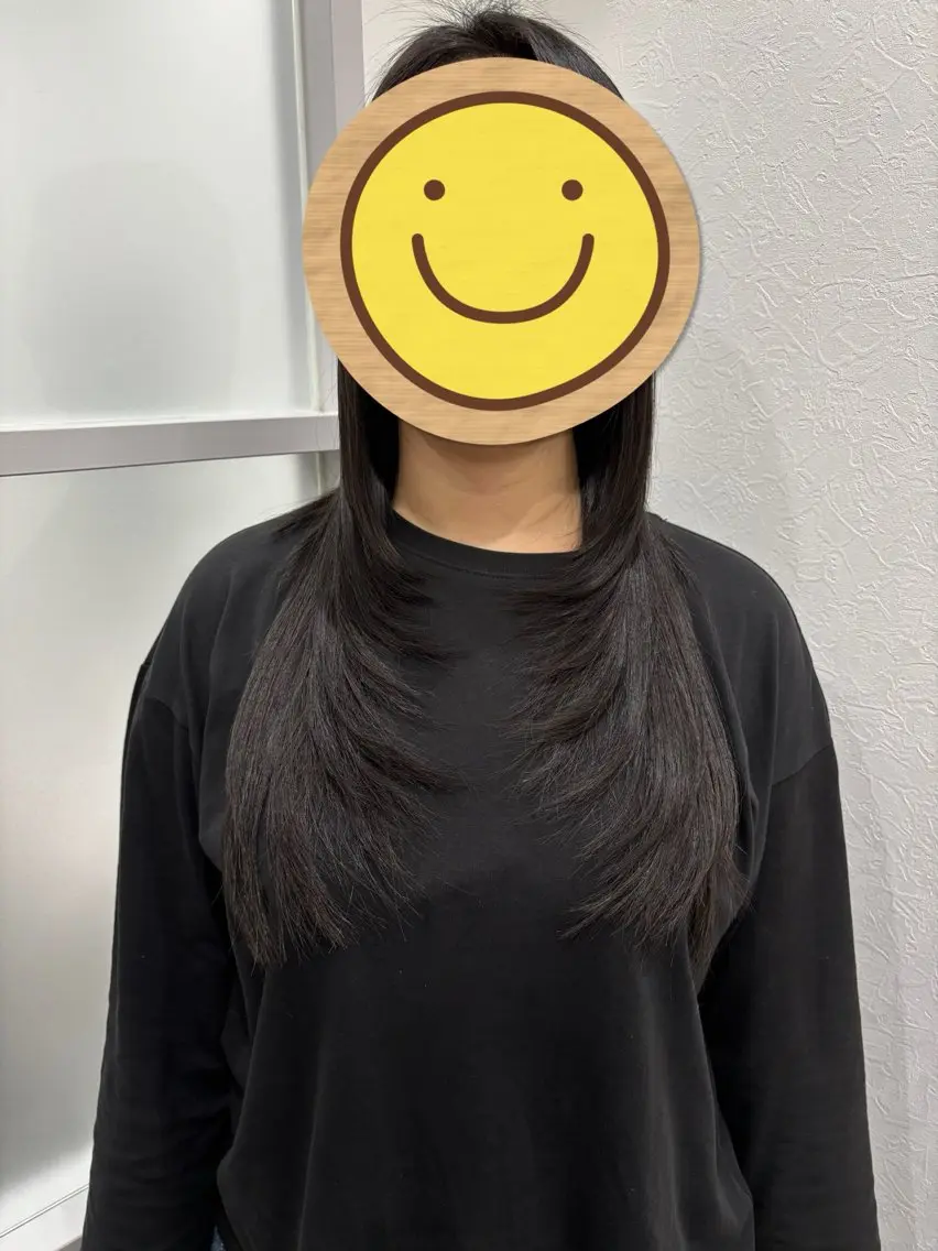 ロング カラー パーマ レイヤーカット 縮毛矯正 カット 縮毛矯正 トリートメント 髪質改善/透明感 カラー/内藤有須加のヘアスタイル