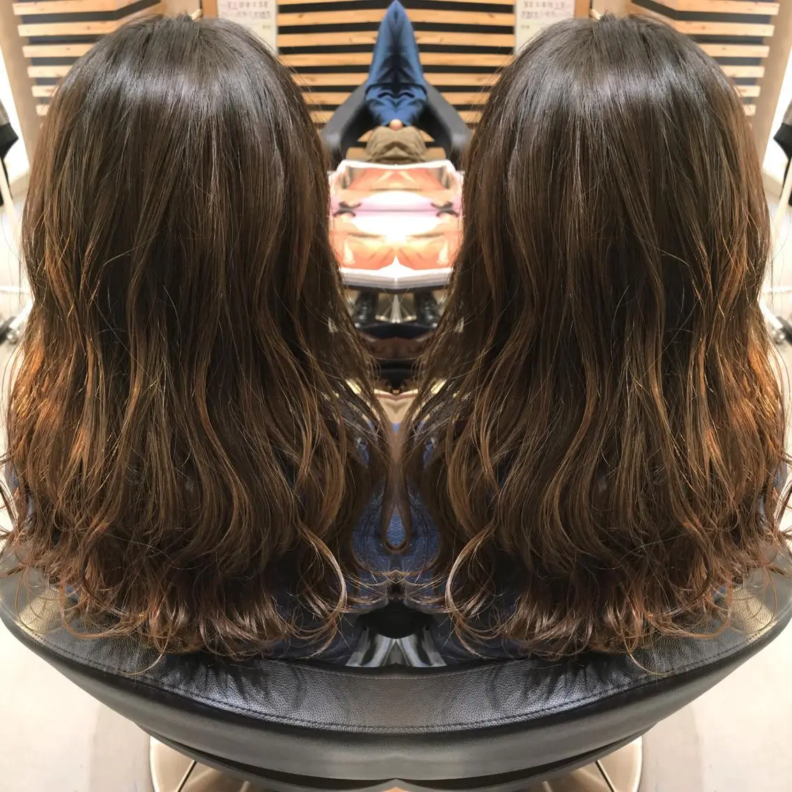 セミロング カラー ブリーチ グラデーションカラー ヘアカラー 大久保 隆蔵のヘアスタイル