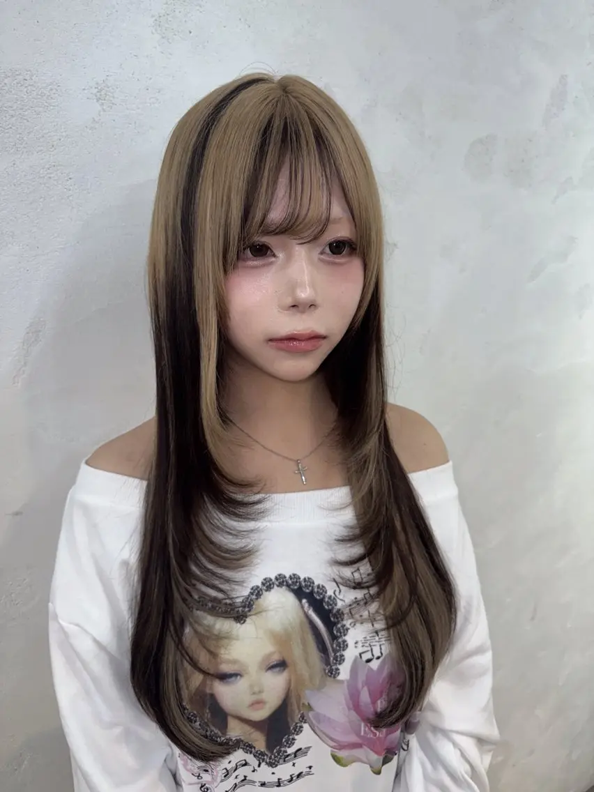 ロング カラー エクステ ✨最安値✨エクステ カラー🌼つきな🌼のヘアスタイル