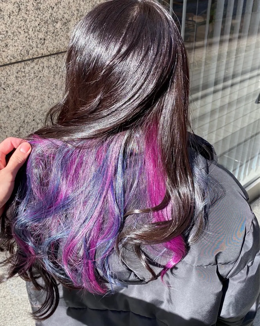 ロング カラー ヘアカラー SAKI⭐️ブリーチ ・艶カラー⭐️のヘアスタイル