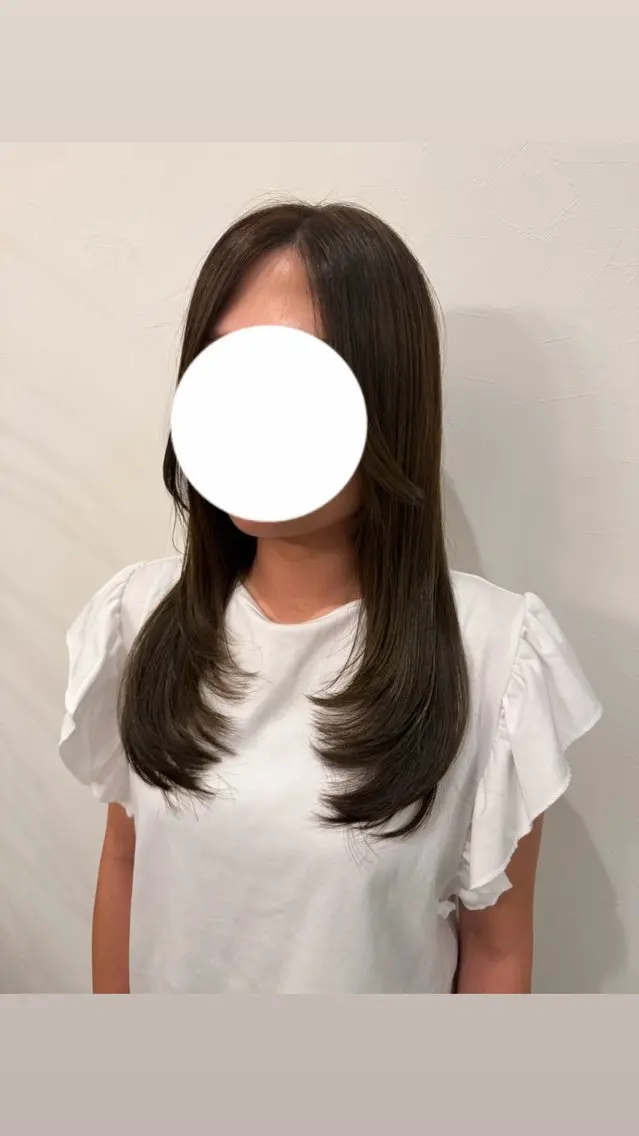 セミロング 顔周りカット レイヤーカット 川島 捺のヘアスタイル