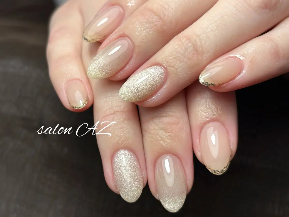 ネイル アートネイル 長さ出し フットネイル フレンチネイル ジェルネイル ハンドネイル salon AZのネイルデザイン