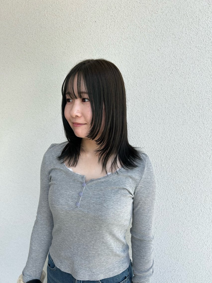 ロング カラー カット ヘアカラー トリートメント 酸性ストレート/ ボブ/暖色/リコのヘアスタイル