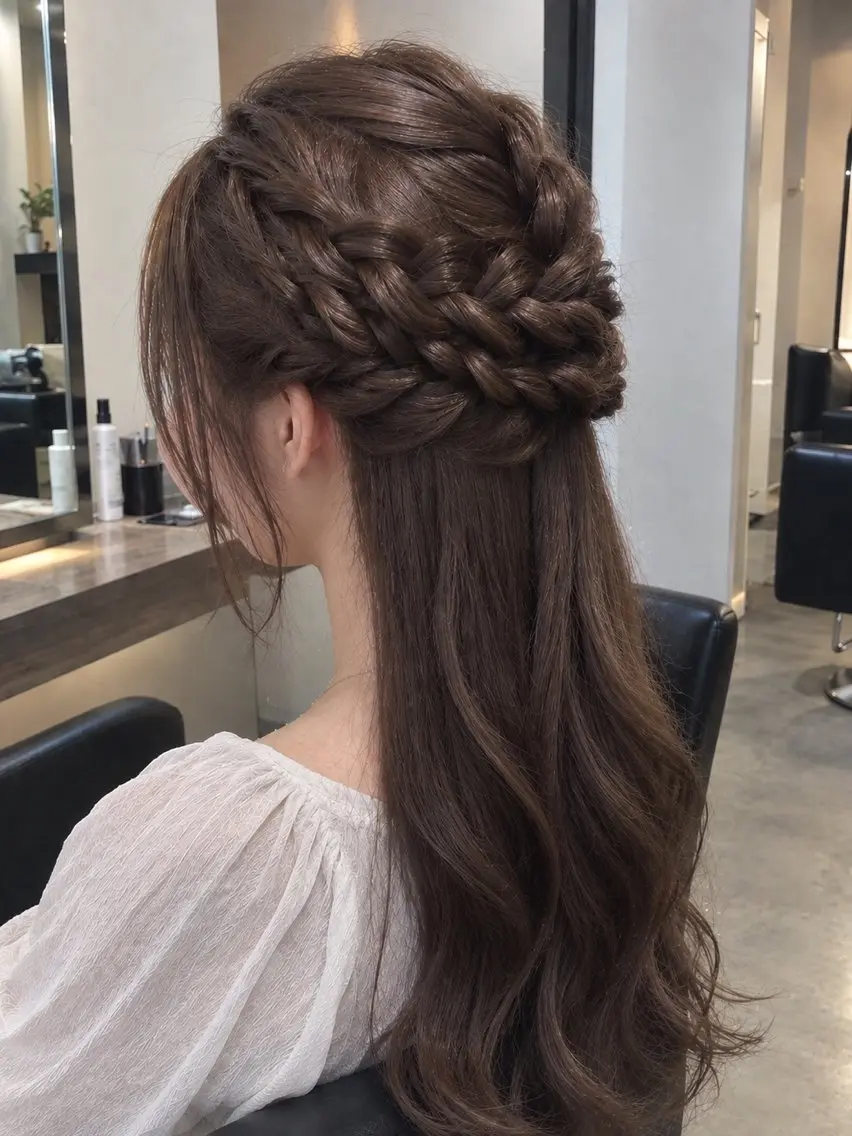 ヘアアレンジ ハーフアップ 山田 もものヘアスタイル