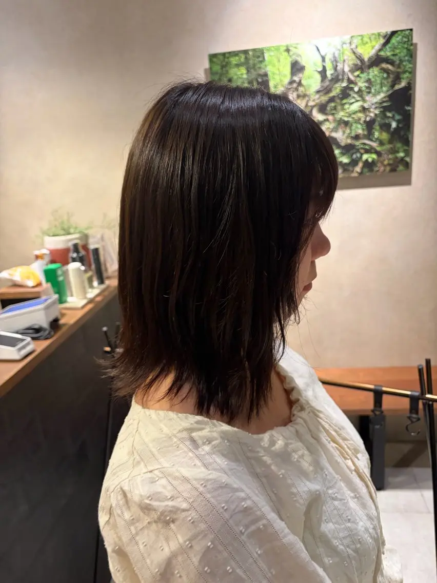 ミディアム カラー ヘアカラー トリートメント ナチュラルカラー/ ワンカラー/あんりのヘアスタイル