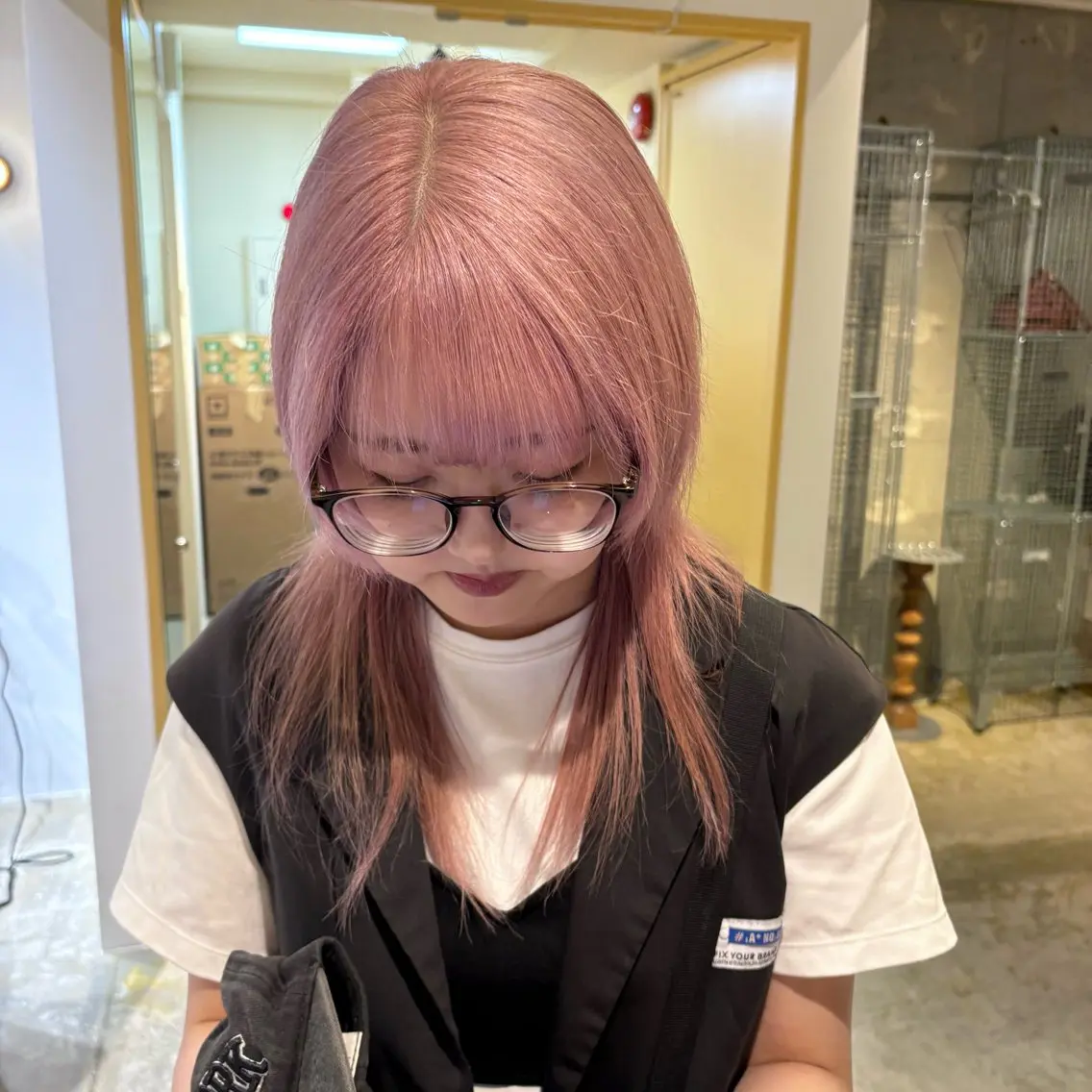 ロング カラー ピンクカラー ヘアカラー パ ルのヘアスタイル