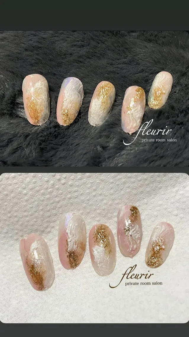 ネイル ジェルネイル ニュアンスネイル ピンク フルリール 【プライベートサロンのネイルデザイン