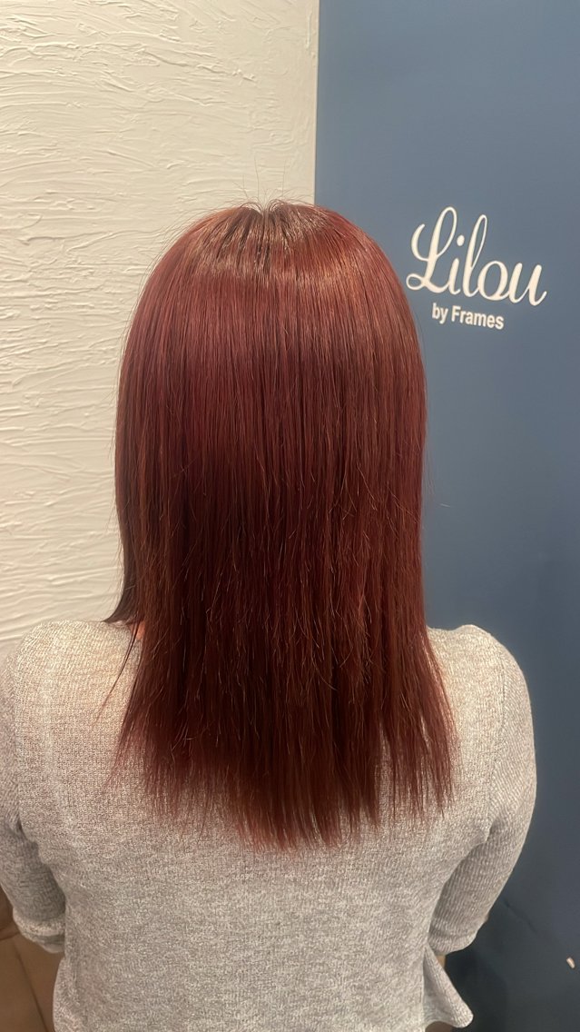 カラー レッドカラー noda komiのヘアスタイル