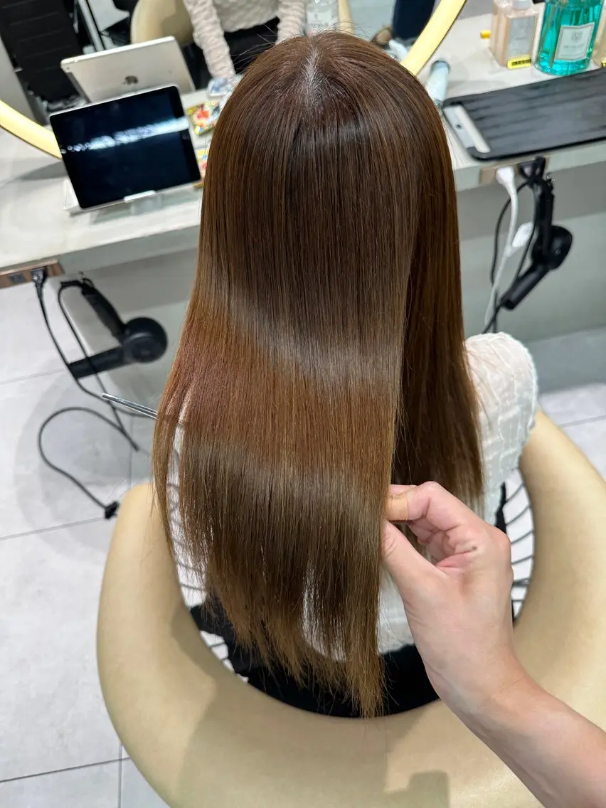 ロング カラー カット 縮毛矯正 トリートメント 《髪質改善✖️オリー ブ🧸》小嶋拓也のヘアスタイル
