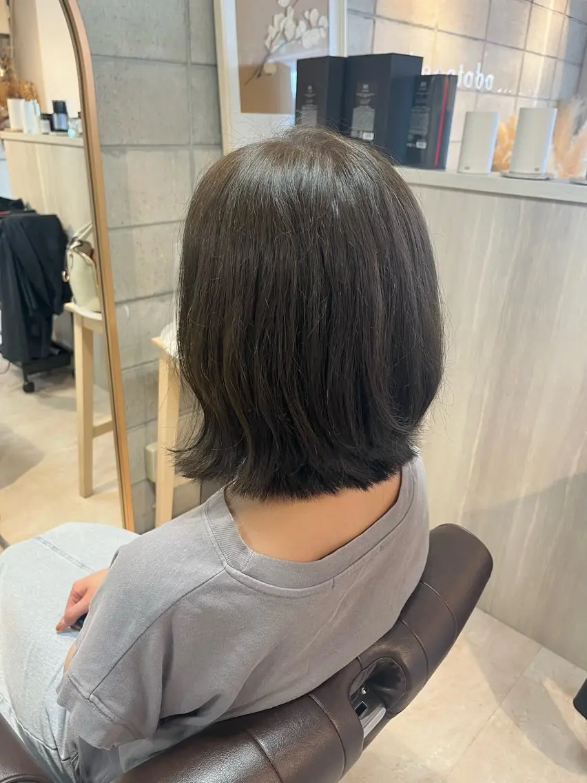 ミディアム カラー ベージュカラー オリーブベージュ ヘアカラー トリートメント 椙山 沙南子のヘアスタイル