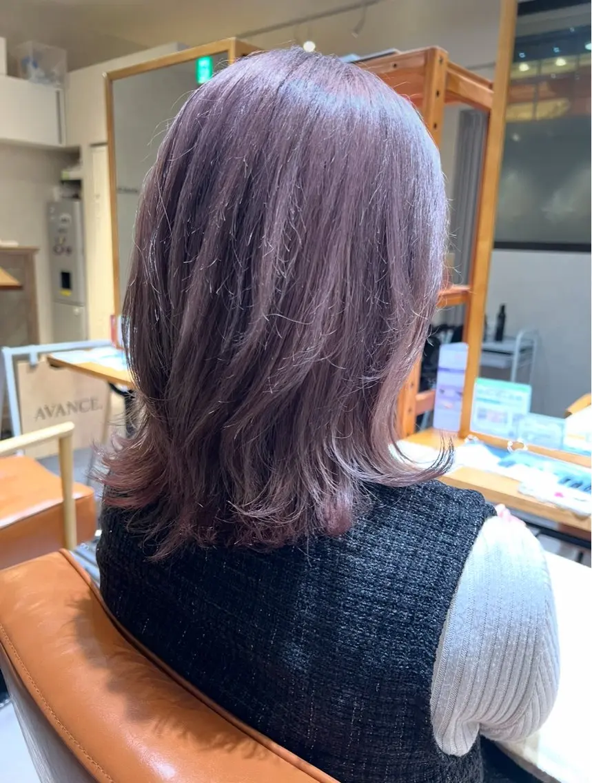 ミディアム カラー ヘアカラー 笠原 裕貴のヘアスタイル