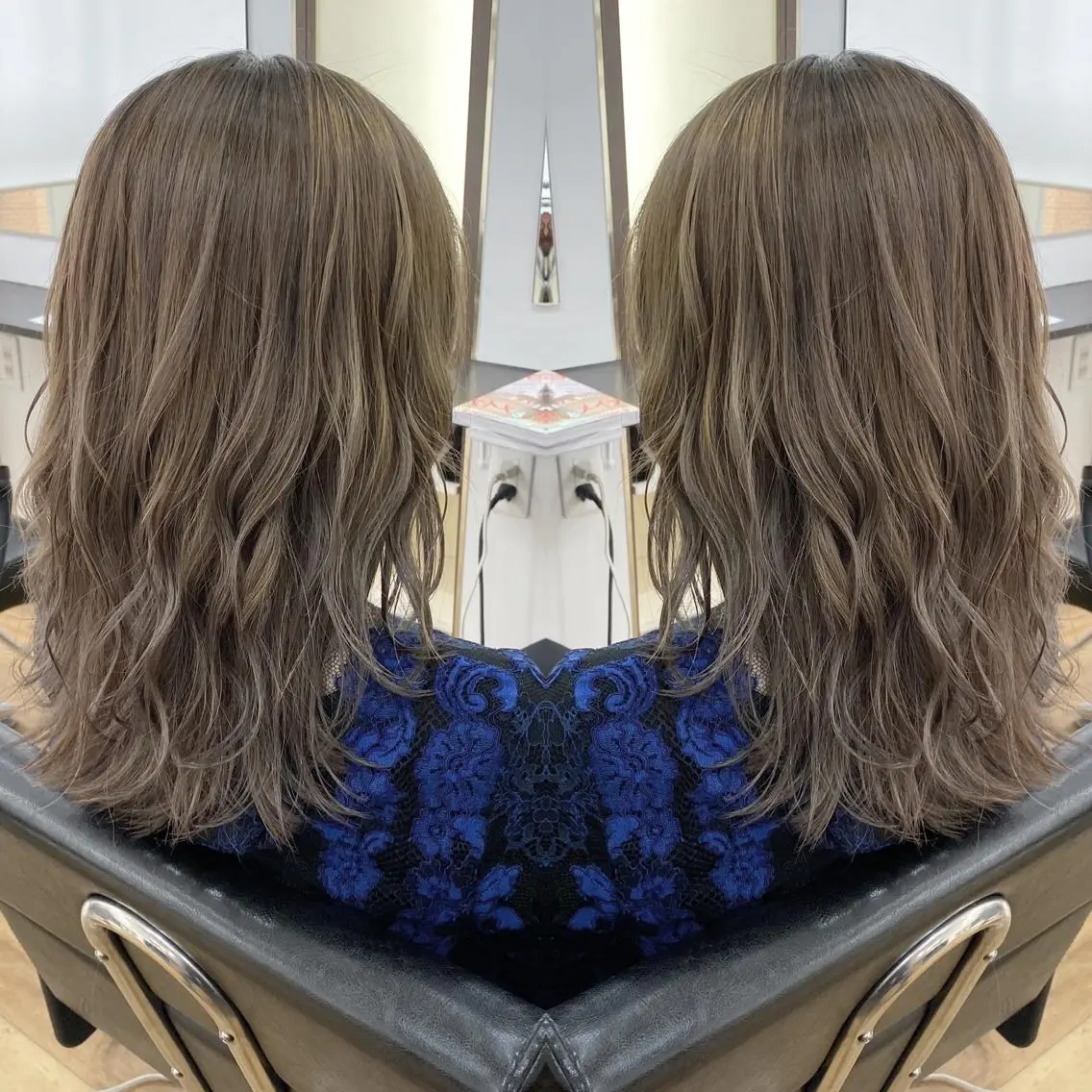 セミロング カラー グレージュ カット ヘアカラー トリートメント ブリーチ特化 梅田本多翔のヘアスタイル