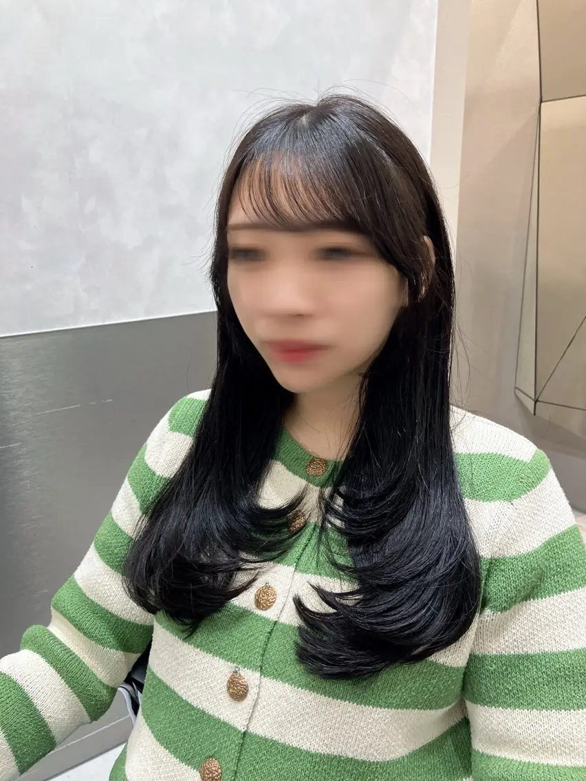 ロング カラー カット ヘアカラー トリートメント 💖ブリーチなし透明 感💖ASAHIのヘアスタイル