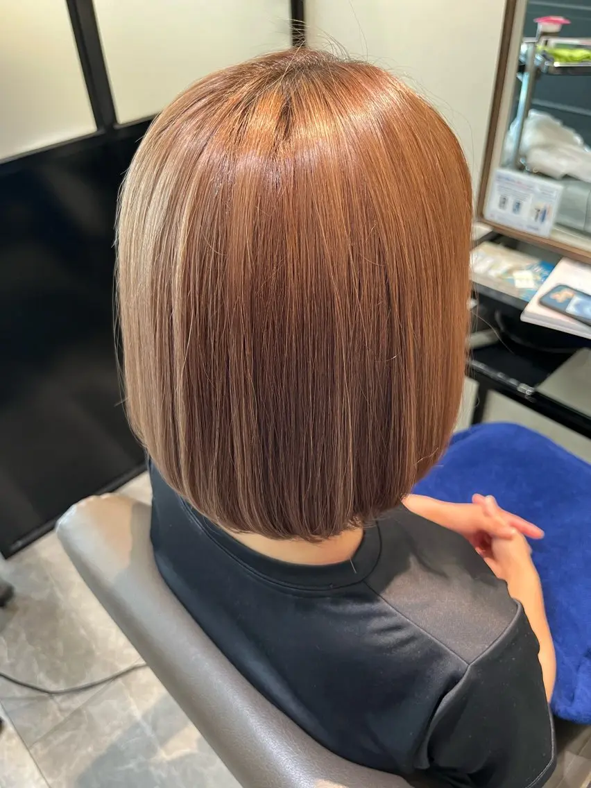 ミディアム カラー ベージュカラー ミルクティーベージュ 🔥坂本 リョウ🔥のヘアスタイル