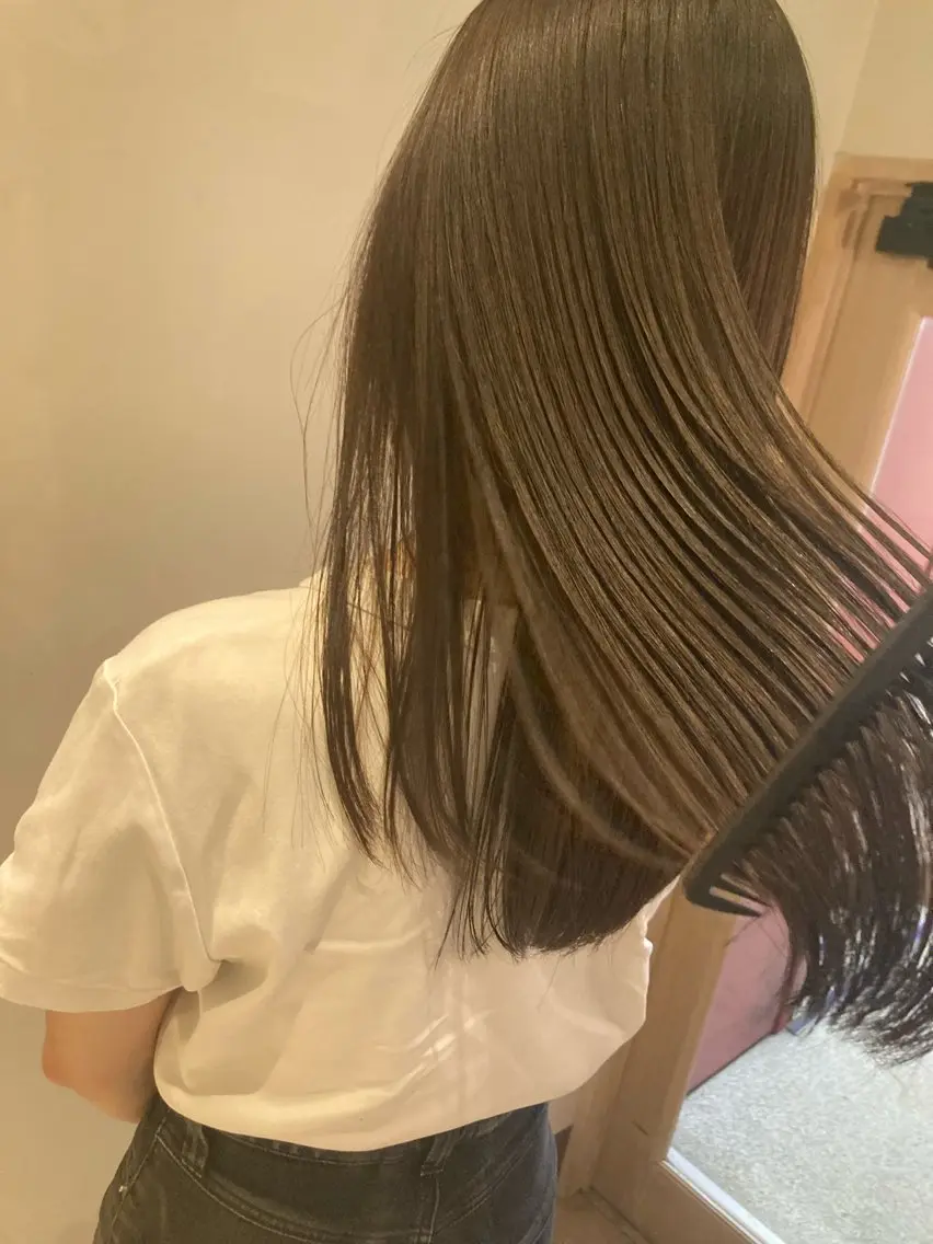ロング パーマ 縮毛矯正 トリートメント ストレートパーマ ナカムラ チカラのヘアスタイル