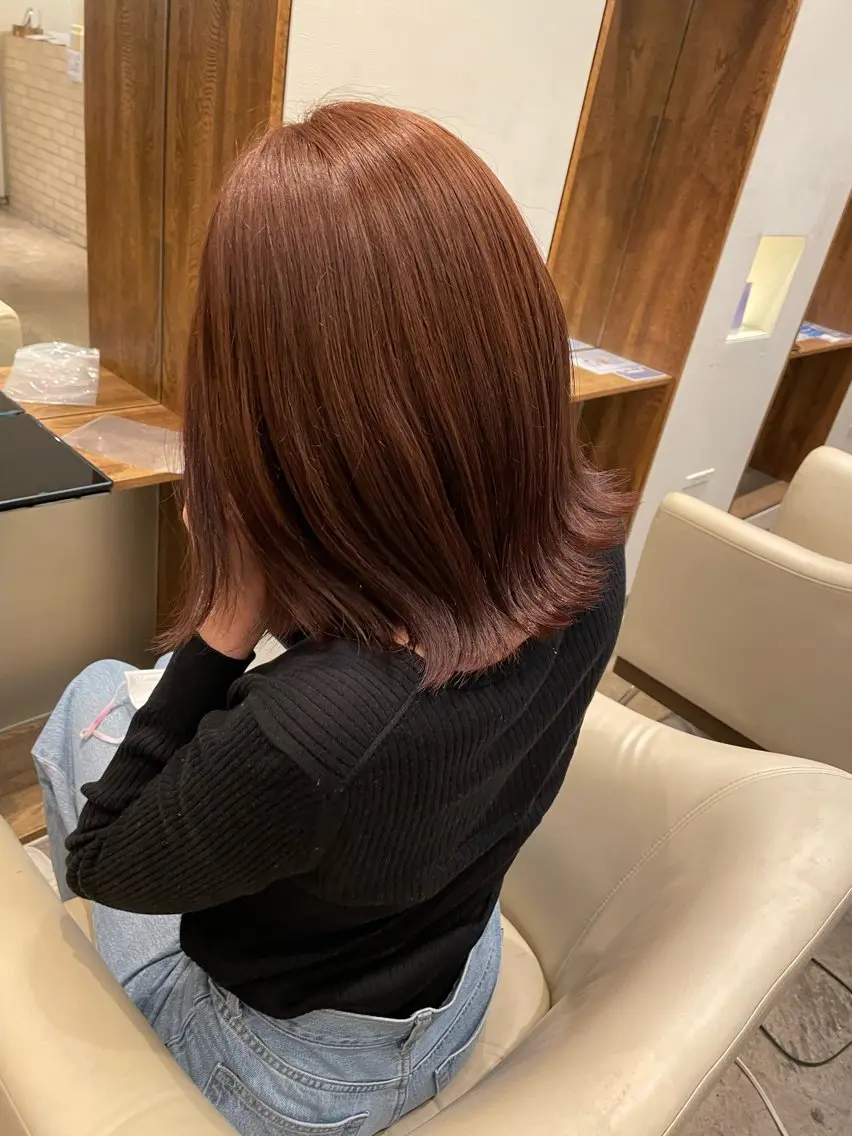 ミディアム カラー 【完全個室】髪質改善 暖色カラー/山崎唯奈のヘアスタイル