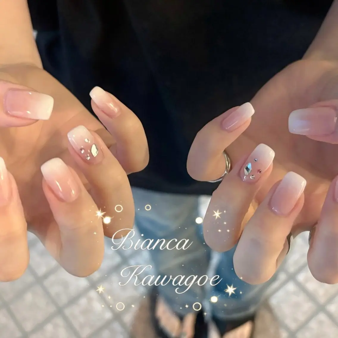 オフ有✨【ハンドワンポイント💅】川越/本川越/パラジェル登録店/バイオジェル/ニュアンス/シンプルの写真