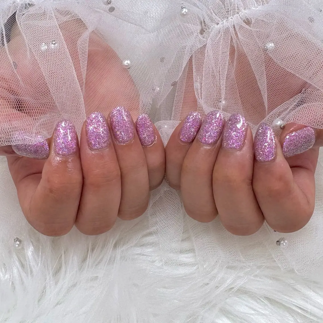 ネイル キラキラネイル ワンカラーネイル ピンク ハンドネイル SHINE nail salonのネイルデザイン