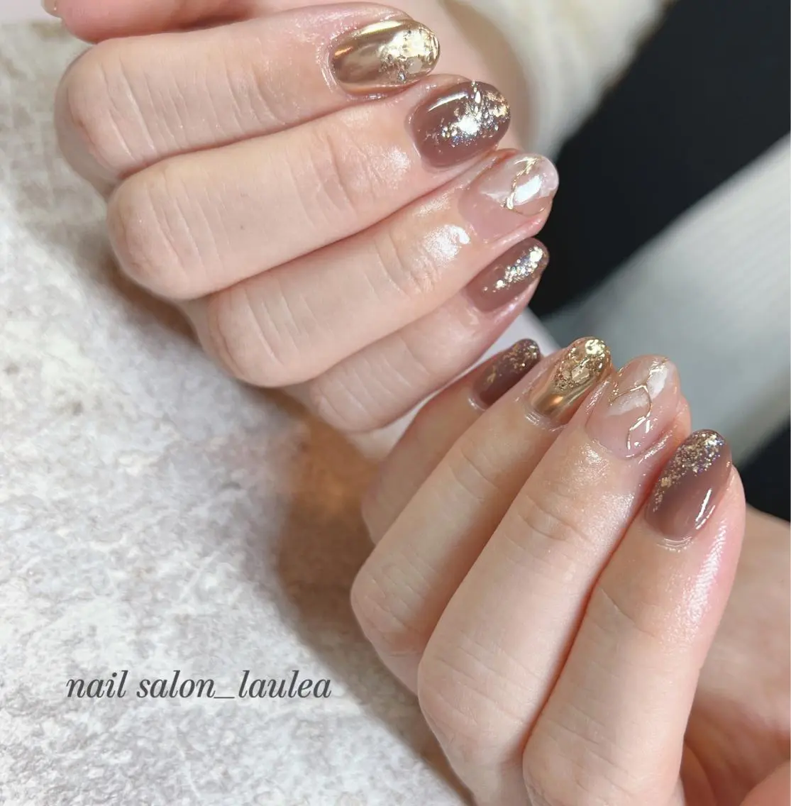 ネイル ジェルネイル ミラーネイル ニュアンスネイル nail salon Lauleaのネイルデザイン