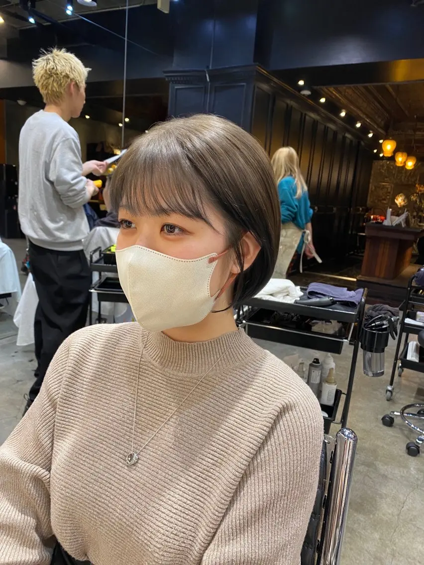 ショート カラー ショートボブ グレージュ ボブ ショートヘア カット ヘアカラー トリートメント 透明感カラー🌿 グレージュ🐺陽介のヘアスタイル