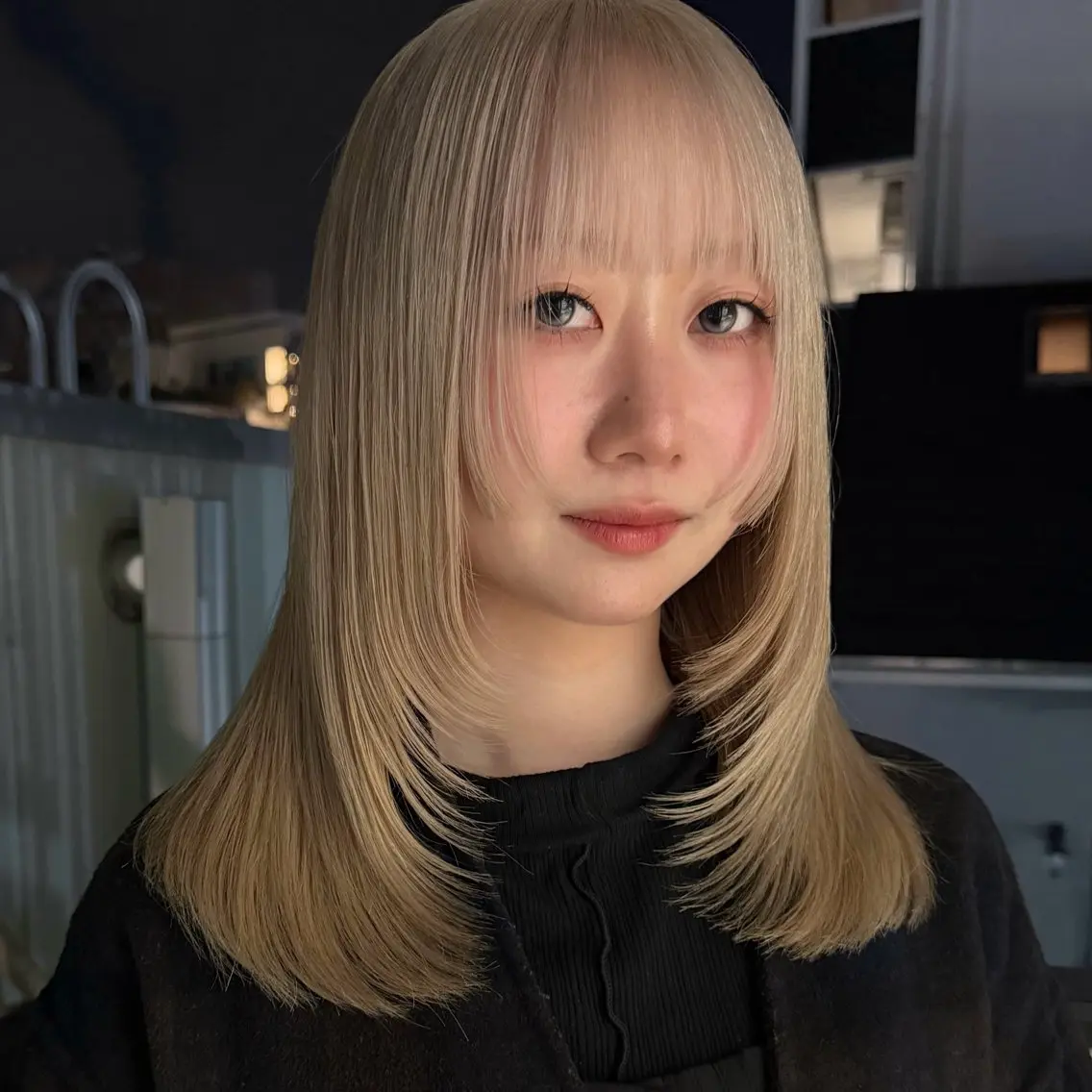 ミディアム カラー ベージュカラー ブリーチ 透明感カラー グレージュ ブリーチなしカラー カット ヘアカラー トリートメント レイヤー/ブリーチ ♥️【木坂 桃歌】のヘアスタイル
