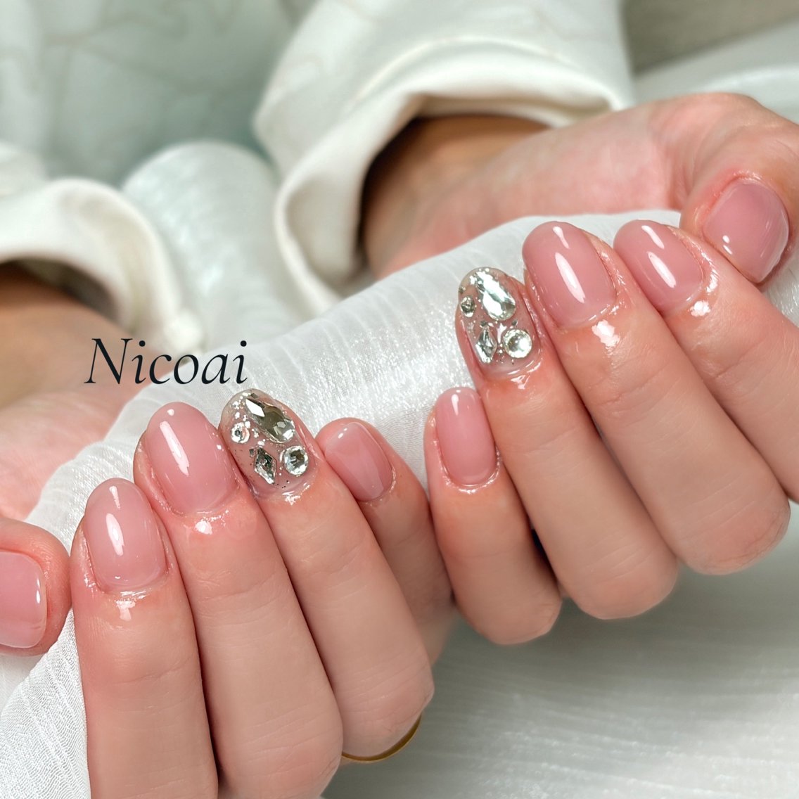 ネイル マグネットネイル オフィスネイル ストーンネイル NailSalon Nicoaiのネイルデザイン