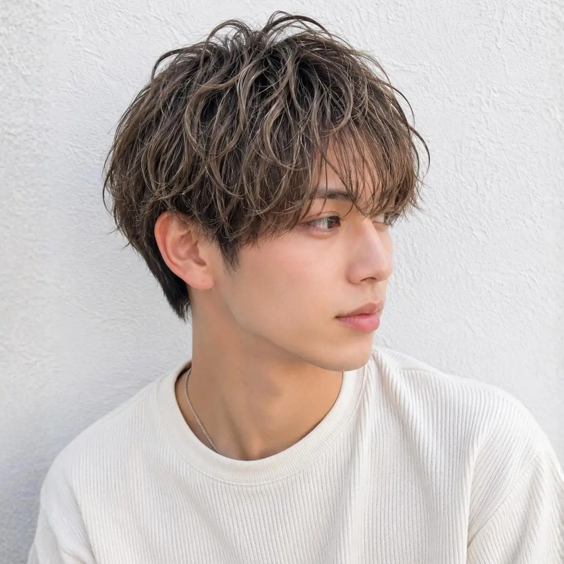 メンズ カラー メンズ韓国風 韓国マッシュ マッシュ メンズパーマ カット ヘアカラー SOURCE枚方🫧 透明感カラー/ケアのヘアスタイル