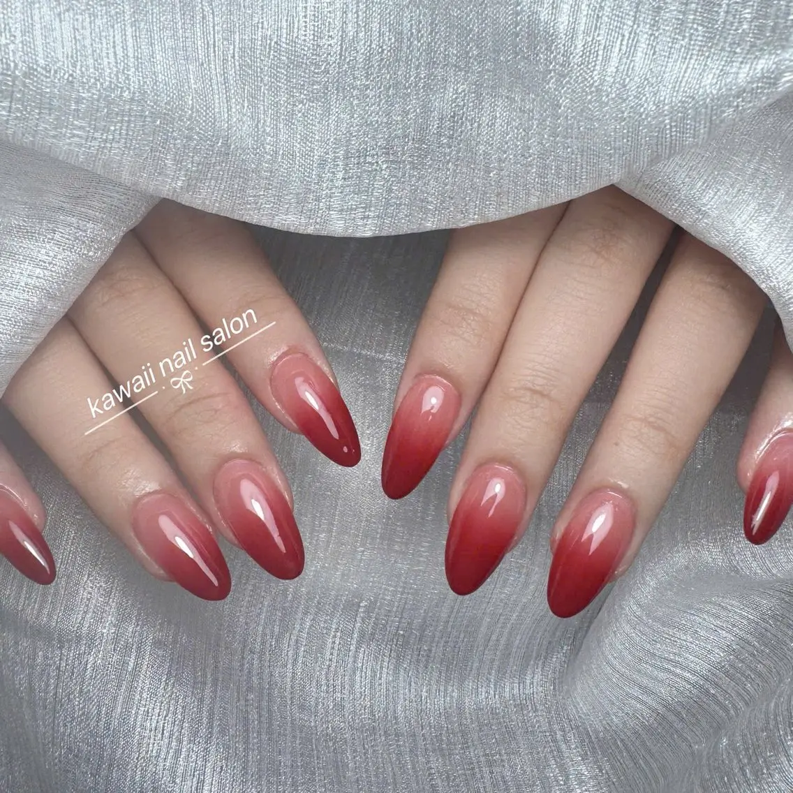 ネイル ドット フレンチネイル 韓国ネイル マグネットネイル オフィスネイル Kawaii Nail Salonのネイルデザイン