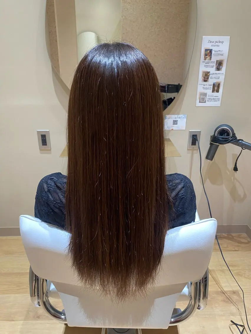 ロング ヘアカラー トリートメント 中島愛佳🐥⸒⸒ 縮毛矯正/艶髪カラーのヘアスタイル