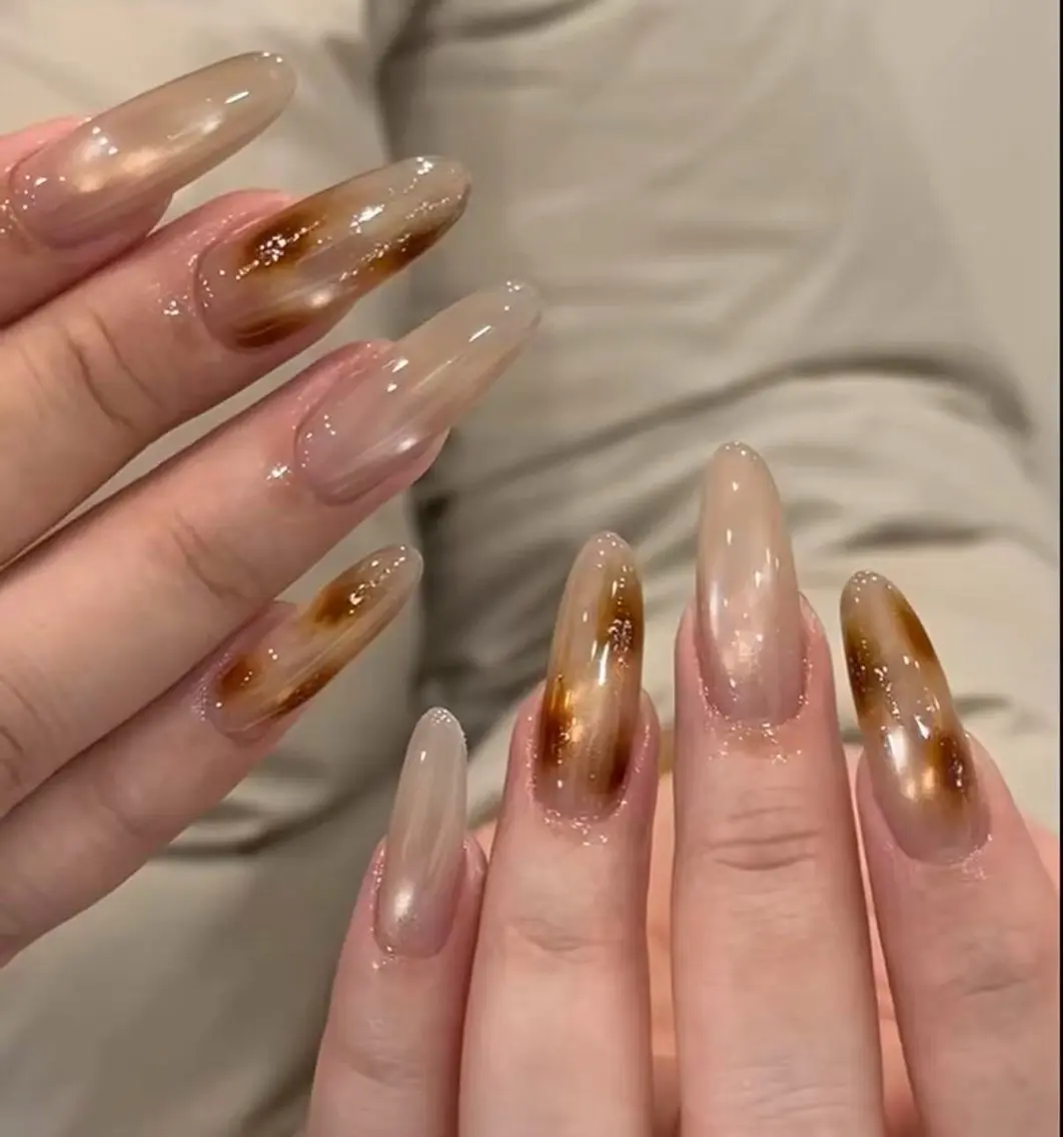 🔥【🍂秋季限定🍂】🍊水彩ニュアンスネイル🎨4本アート 🌻¥4,500🎀の写真