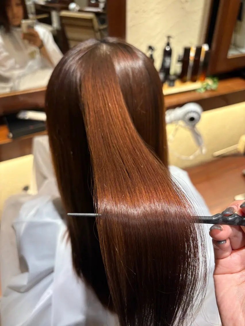 ロング 縮毛矯正 常世田 恵のヘアスタイル