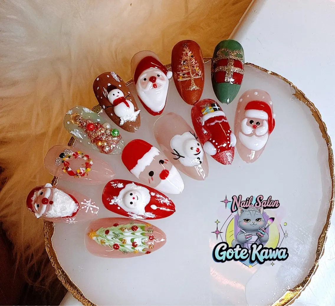 ネイル アートネイル 長さ出し キラキラネイル ピンク リボン ハンドネイル ハンドケア Gote Kawa nail salonのネイルデザイン