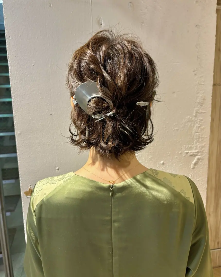 ヘアアレンジ ボブ ヘアセット サソウ ユリエ🥥のヘアスタイル