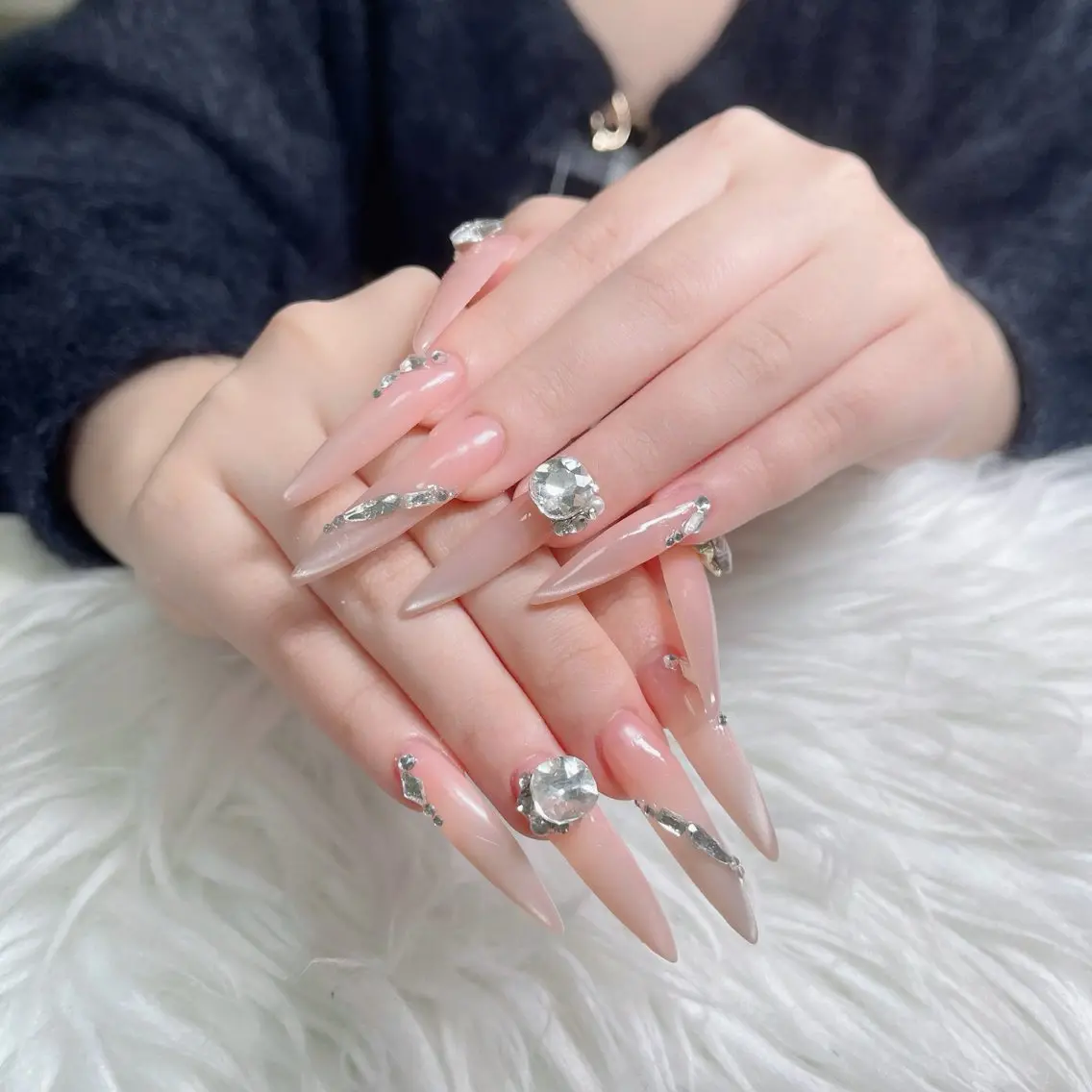 ネイル フットネイル フレンチネイル グラデーション 韓国ネイル ロングネイル ハンドネイル Hani Nail Salonのネイルデザイン