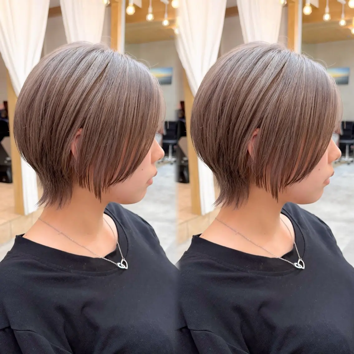 ショート カラー ボブ 髪質改善 レイヤーカット ショートヘア 縮毛矯正 ヘアカラー トリートメント 巻ける縮毛矯正✨ ボブ/ショートともきのヘアスタイル