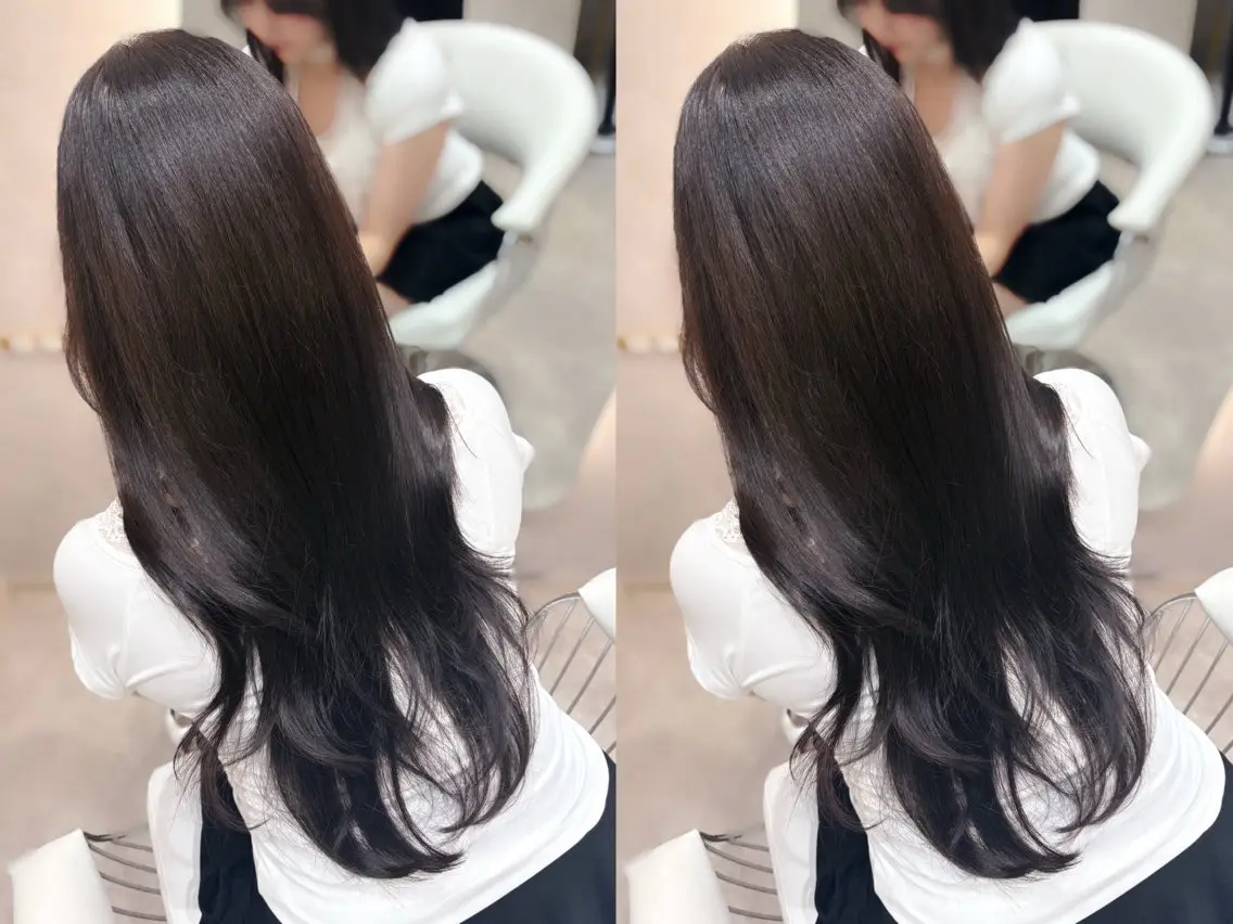 ロング カット ヘアカラー トリートメント 上品♡韓国レイヤー 🤍のの🤍のヘアスタイル