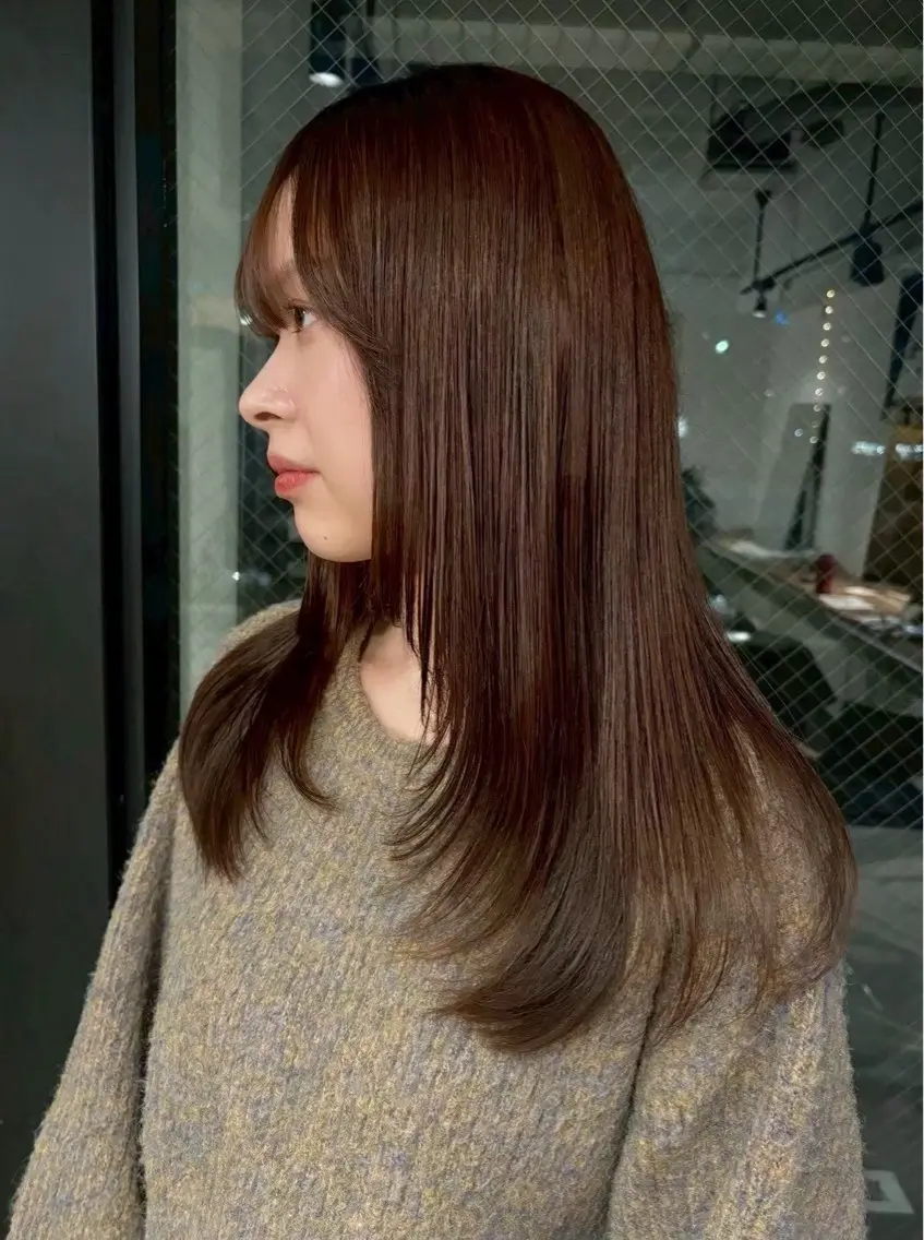 セミロング カラー メンズ 艶ブリーチなしカラー 🐹🤍ナナカのヘアスタイル