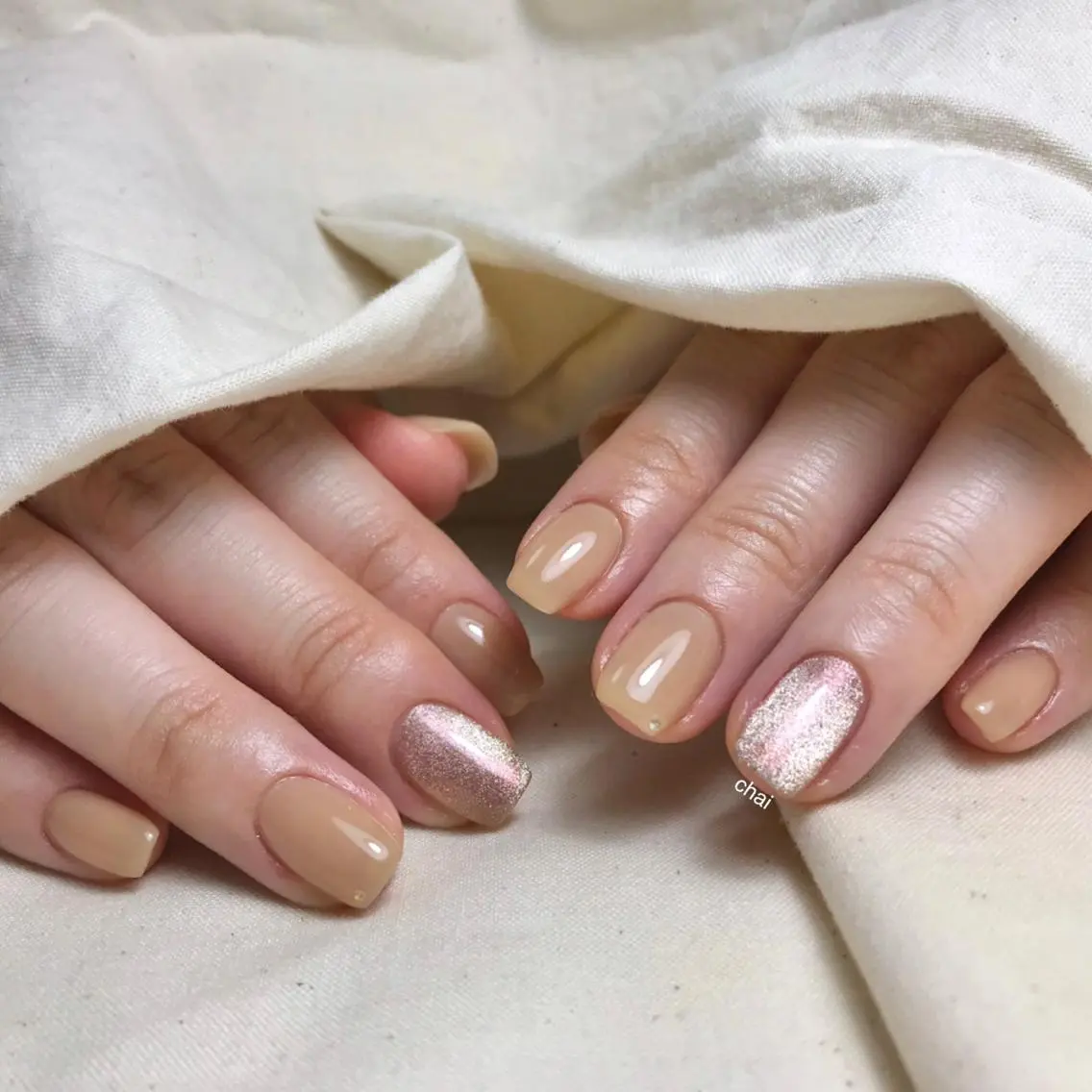 ネイル マグネットネイル ストーンネイル ハンドネイル chai nail _ai📍鶴橋/桃谷のネイルデザイン