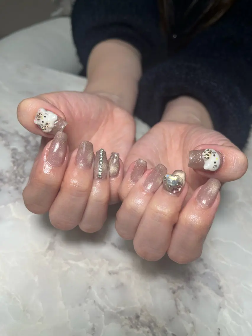 ネイル 長さ出し マグネットネイル ネイルチップ ハンドネイル Kawaiinail studioのネイルデザイン